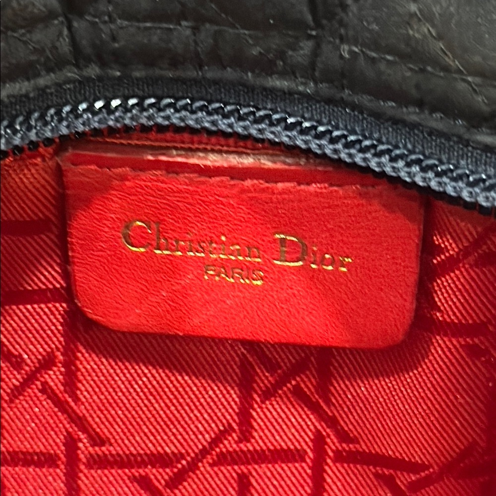 Dior ‘Lady Dior’ Navy Blue and Gold Hand Bag with Iconic Charm - Picture 5 of 10